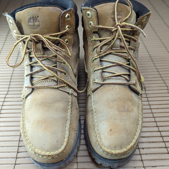 Timberland men\'s sz 8 Moccasin toe Paracord lace work, hike hunting boots. Some main image 8